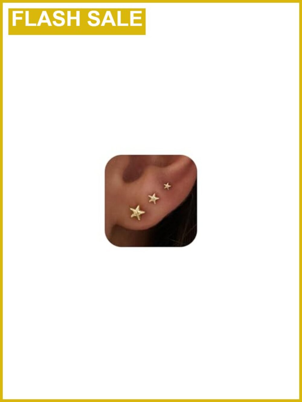 3 Pair Gold Plated Flat Back Stud Earrings for Women Dainty Small Screw Earrings